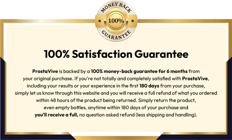 180 Days Money Back Guarantee ProstaVive